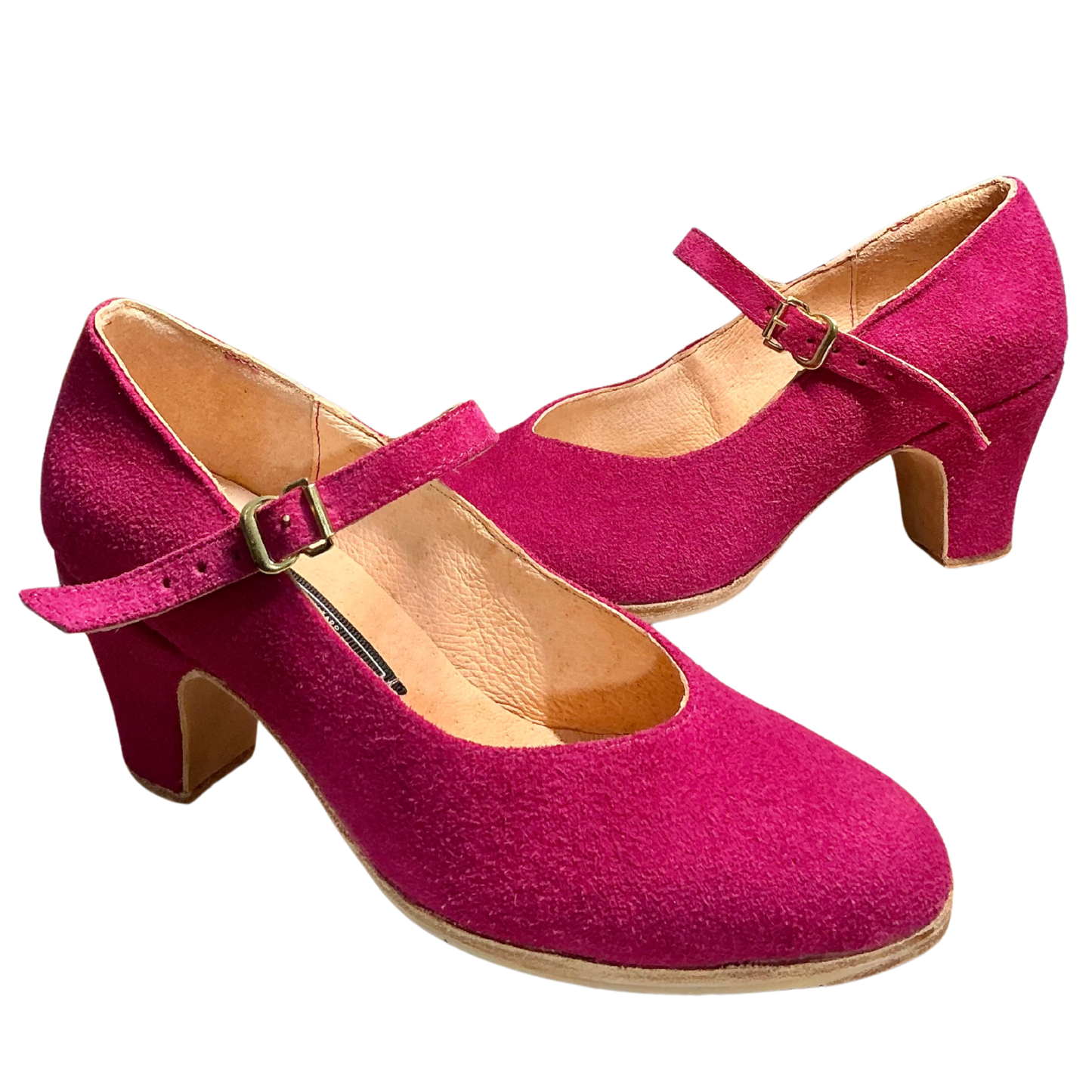 Zapatilla Profesional Folclore Gamuza Rosa Mexicano