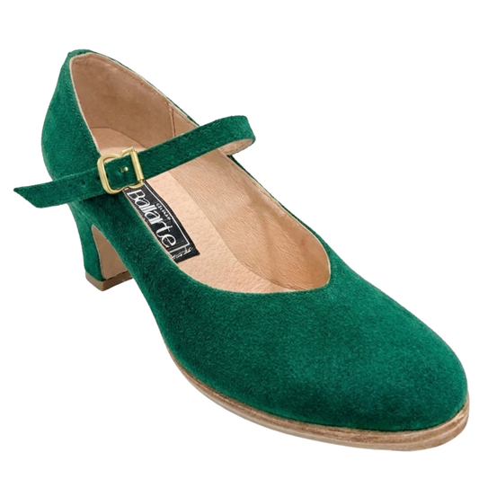 Zapatilla Profesional Folclore Gamuza Verde Bandera
